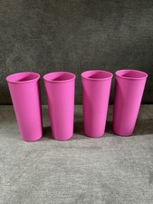 Tupperware Lot of 4 G Tumbler Cups - Magenta Pink 107 Vintage