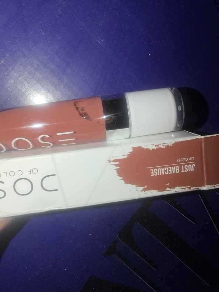 NIB DOSE OF COLORS (JUST BECAUSE) BROWN PINK STAY GLOSSY LIP GLOSS 💝 - Image 1 of 1