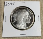 1 TROY OZ .999 FINE SILVER 2004 INDIAN HEAD BUFFALO DESIGN BULLION ROUND COIN BU