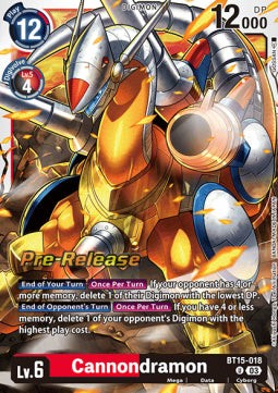 Digimon Cannondramon (BT15-018) BT-15P Uncommon Englisch NM