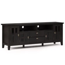 Simpli Home Artisan Wood 72" Transitional TV Media Stand in Hickory Brown For...