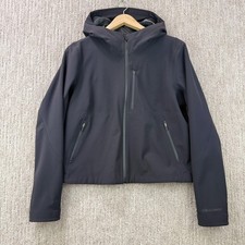 Lululemon Jacket Womens 8 Black Hooded Softshell Fleece Lined Zip Pockets Winter