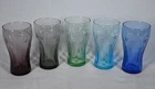 Set of (5) Vintage Libbey Coca Cola Coke Glasses Mixed Colors
