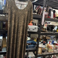 Vintage Espressa Animal Print Maxi Dress Size XL