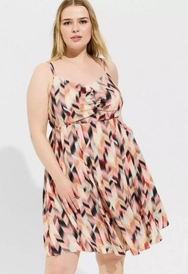 NWT Chevron Plus Sz 2X (18-20) Sleeveless Challis Skater Dress Pockets TORRID