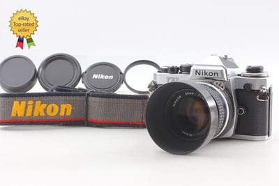 ''SIC'' Lens! 【Almost MINT w/ Hood】 Nikon FE2 SLR Camera Ais 50mm F1.4 From Japan