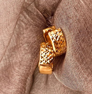 12,5 mm Creolen 750 Gelbgold 18 KT Gold Ohrringe👍rund + edel + BESONDERS 💕 - Bild 1 von 3