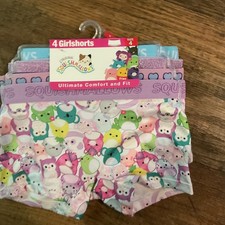 Squishmallows 4 Pack Girlshorts Underwear Size 4