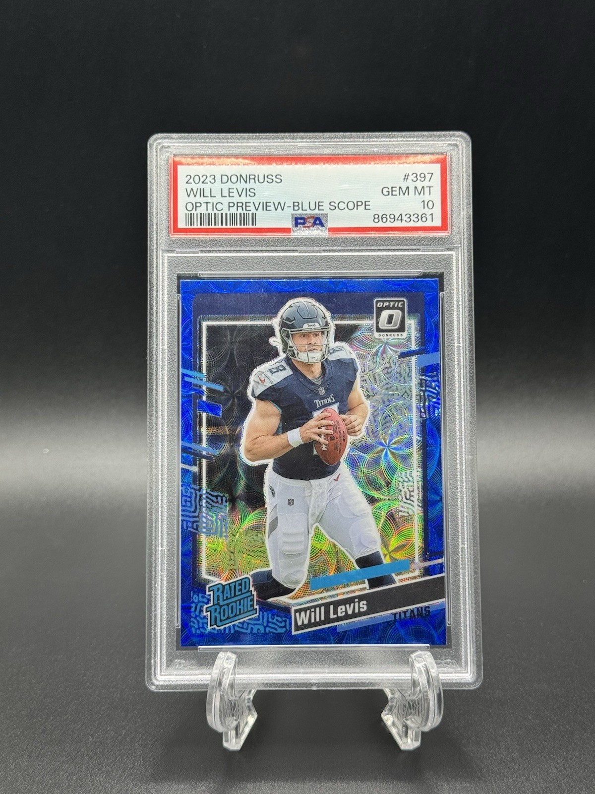 Will Levis Panini Donruss #397 Optic Preview-Blue Scope