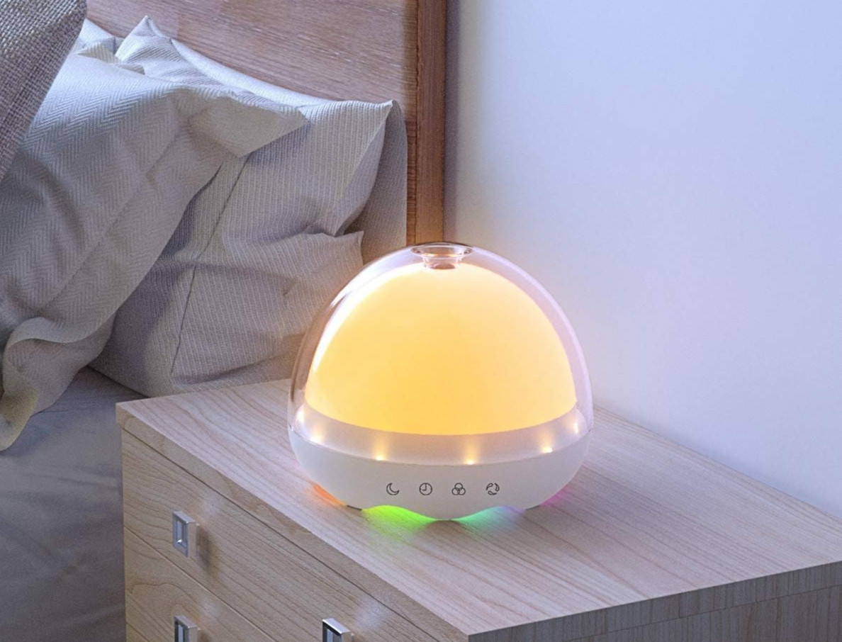 LED Sensor Bedside Table Lamp 5W Stepless Dimming Dual Fast Charging, Babies