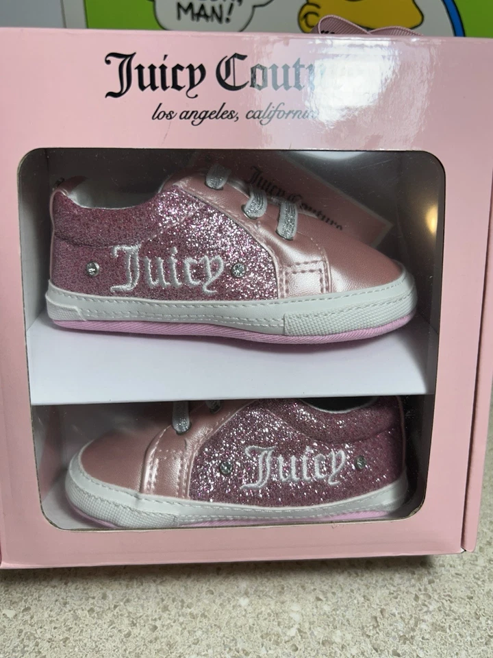 NUEVO Zapatos de Bebé Juicy Couture Baby Maria Rosa Brillo Talla 4 (9-12M) Foto 2 de 4