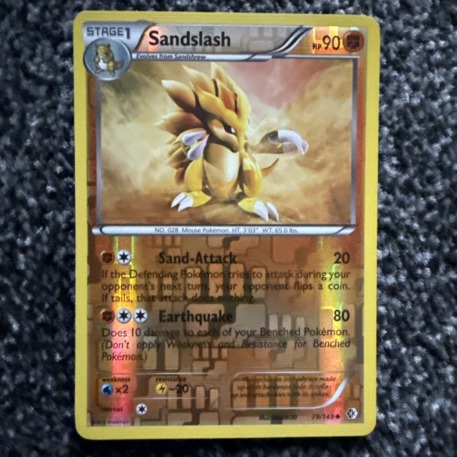 Pokémon TCG Sandslash Boundaries Crossed 79/149 Reverse Holo NM/LP
