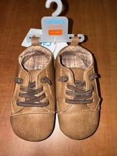 New Carters Baby Boy Shoes 12-18 Months Brown Slip on Dress Shoe NWT