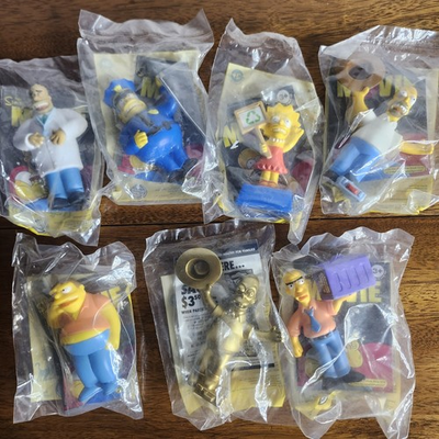 #ad 2007 BURGER KING THE SIMPSONS MOVIE FIGURES SET OF 7 SEALED $33.87