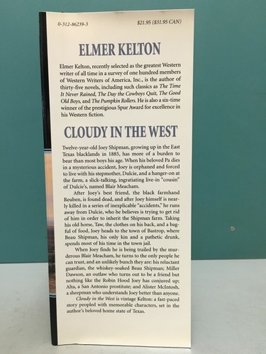 Wolkig im Westen von Elmer Kelton 1st/1st HC/DJ 1997 - Bild 4 von 8