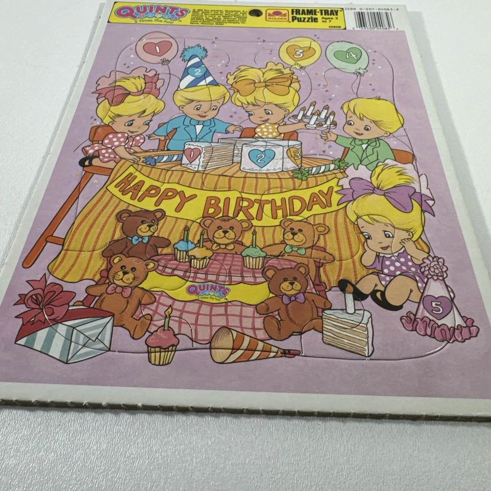 Vintage Golden Quints Happy Birthday Frame Tray Puzzle 4058 1980s Kids Toy - Image 2 of 4