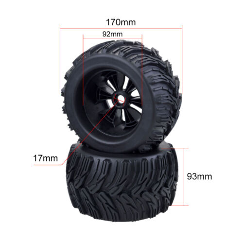 4 STCK. 170 mm Felge & Reifen für 1/8 Monster Truck Traxxas HSP HPI Racing RC Auto - Bild 4 von 12