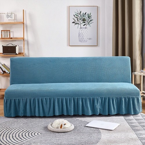 Sofa Bed Cover Skirt Type Foldable Armless Stretch Sofa Cover Towel Hem Type - Bild 8 von 34