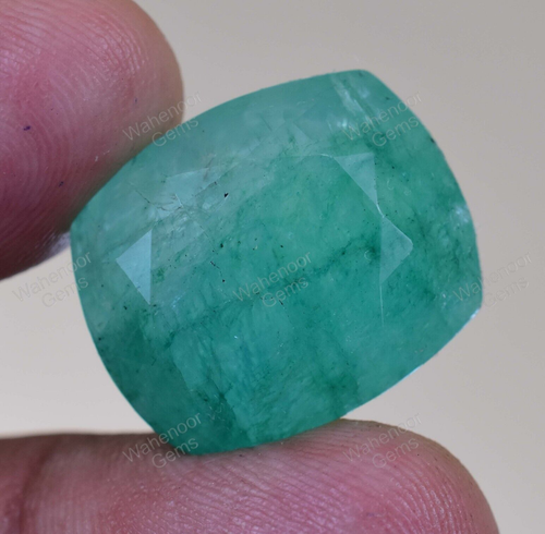 37.75 Ct Natural Green Colombian Emerald Cushion Top Quality Loose Gemstone - Bild 3 von 7