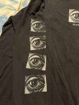 Supreme MC Escher Eye Long Sleeve Tee Black Size L T-Shirt