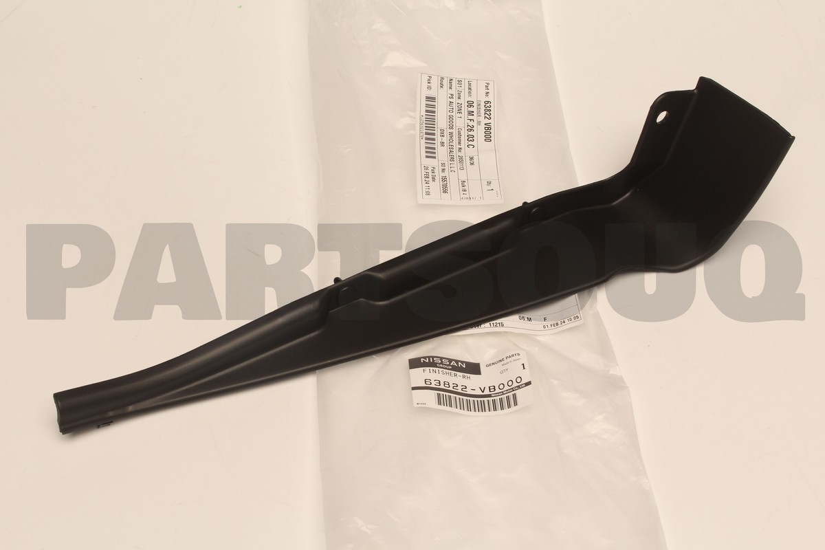 63822VB000 Genuine Nissan FINISHER-FRONT FENDER,LH 63822