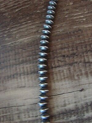 Navajo Perle Sterlingsilber Untertasse Perle handaufgereiht 35" Halskette-Doreen Jake - Bild 8 von 9