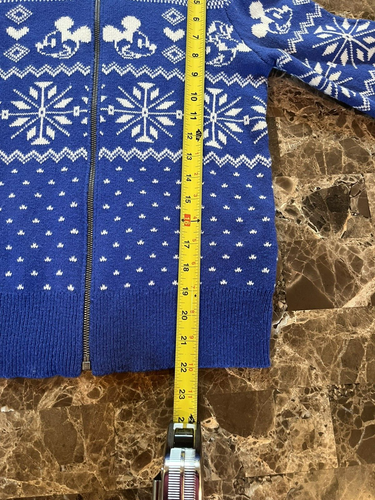 Disney x Gap Kids Mickey Mouse Sweater Fairisle XXL Full Zip Blue White - Picture 12 of 17