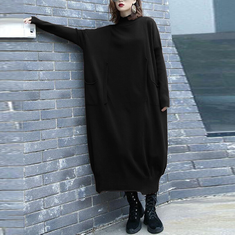 Long casual top dresses for winter
