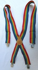 VTG..RAINBOW SUSPENDER..MORK  MINDY..PRIDE..CUSTOM LEATHERCRAFT