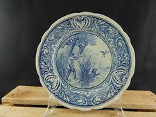 Antique Authentique Assiette Delfts Boch Pour Royal Lixy Holland Le Chasseur