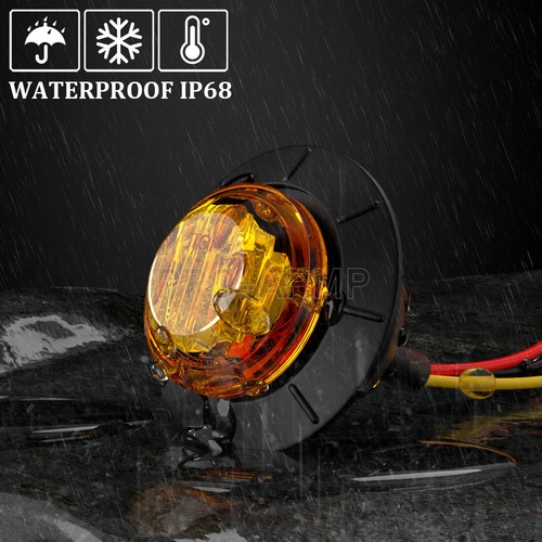 20x 3/4" Round Marker Lights Strobe Amber LED Truck Trailer Side Bullet Light - Picture 6 of 6