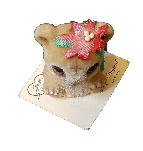 "Estatuilla de Navidad Josef de Colección Oso Poinsettia Flocada Mini Miniatura 1,25" - Imagen 5 de 5