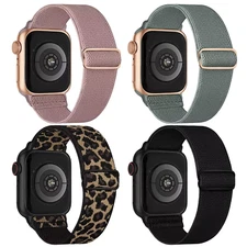 Stretchy Nylon Solo Loop Bands For Apple Watch iWatch Series Ultra 2 10 9 8 7 6