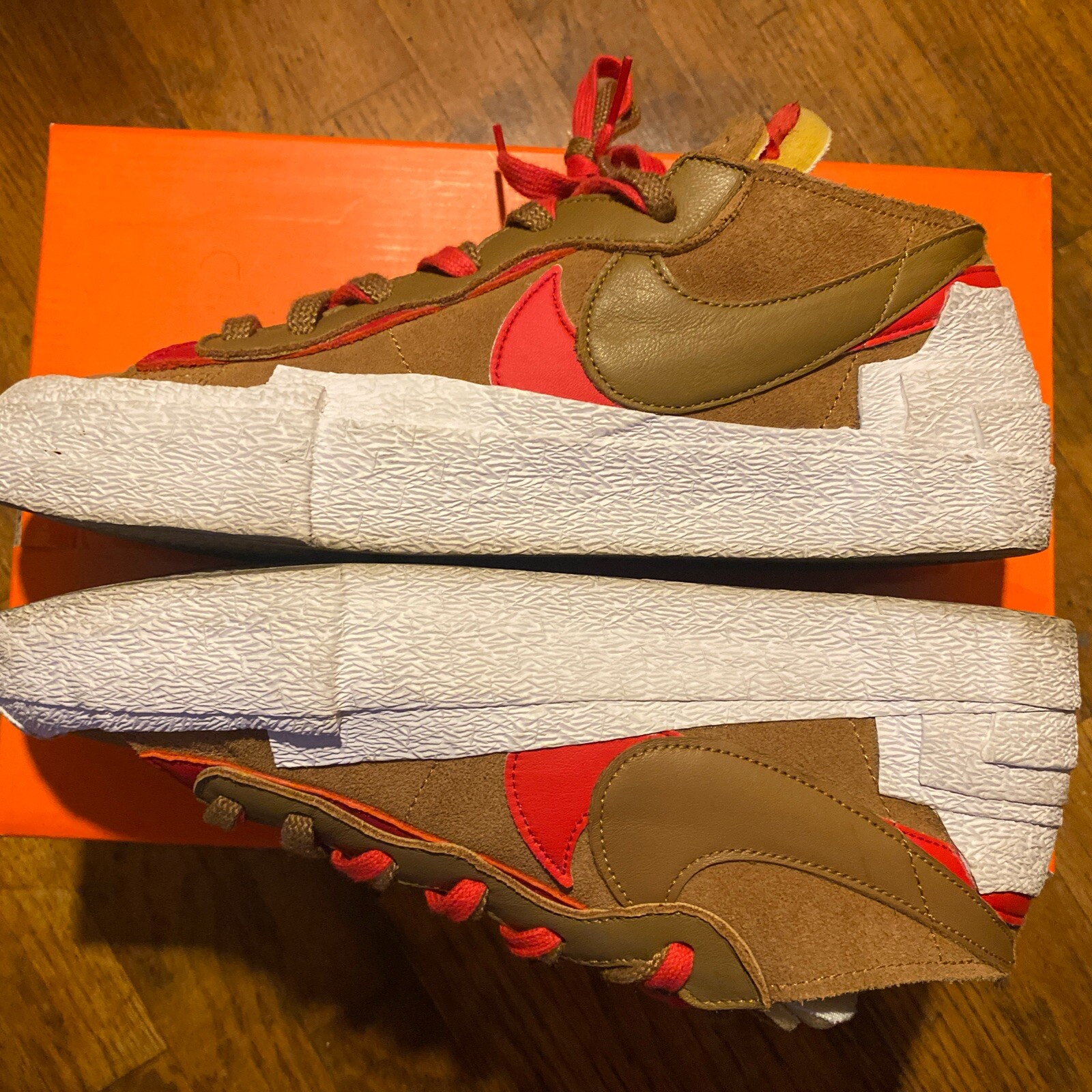 SACAI X NIKE Nike Sacai x Blazer marrone basso britannico taglia 11