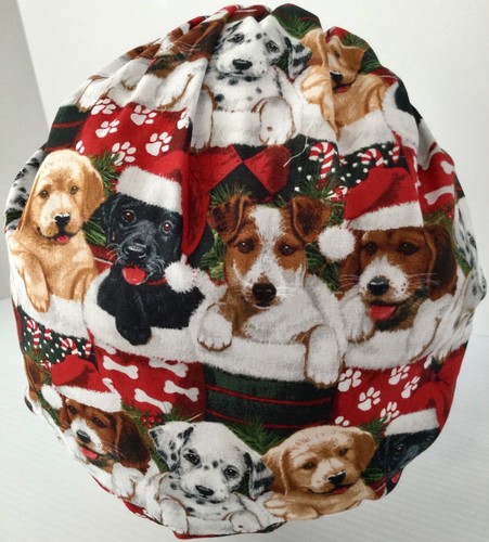 Christmas Puppies Scrub Cap Medical Bouffant Medium Surgery Hat Veterinarian - Picture 3 of 4