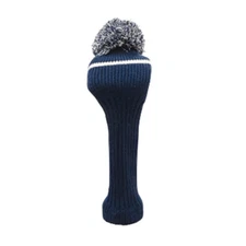 Navy Classic Knit Spandex Pom Pom Driver Headcover (10261)