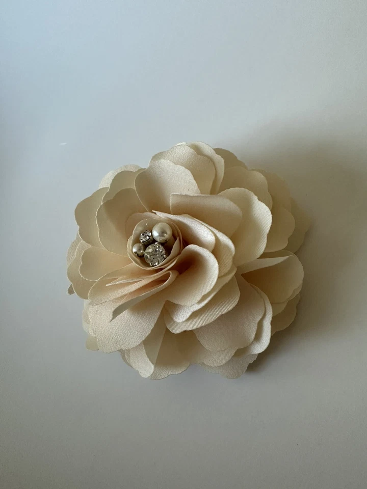 Crape Flower Hair Clip Or Brooch, Pin Brooch Hair Clip NEW Bridal Handmade - Image 3 of 4
