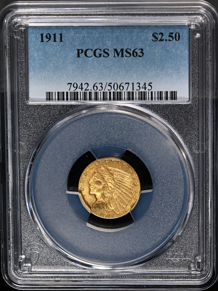 1911-P Indian Gold $2.50 PCGS MS63 Nice Eye Appeal Strong Strike - Image 3 of 4