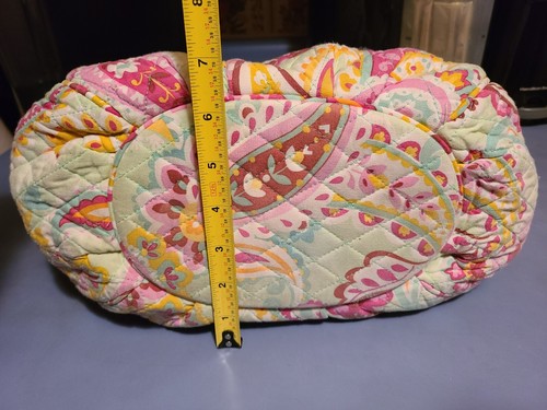 Vera Bradley Reißverschluss Schultertasche groß Handtasche gelb rosa lila grün Handtasche - Bild 18 von 24