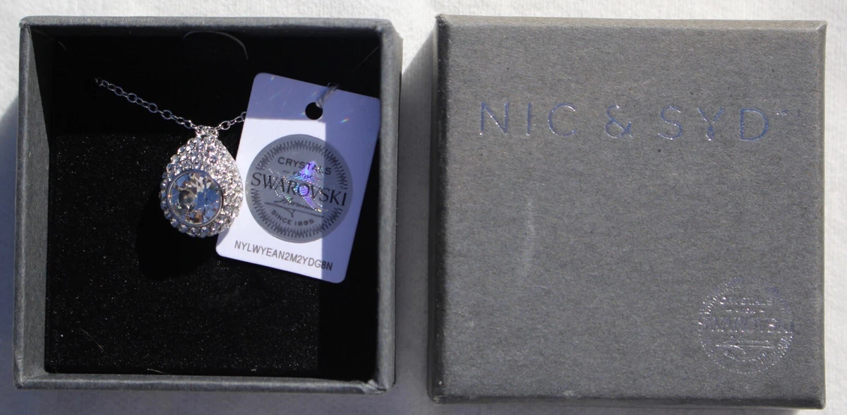 NIC SID Swarovski RAINDROP PENDANT w 16 Chain NIB eBay