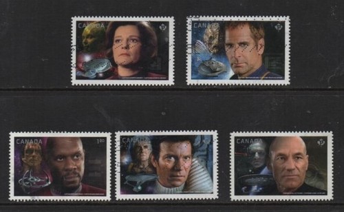 #SALE # Canada 2017 Star Trek Year 2 Booklet "p" issues - used off paper #