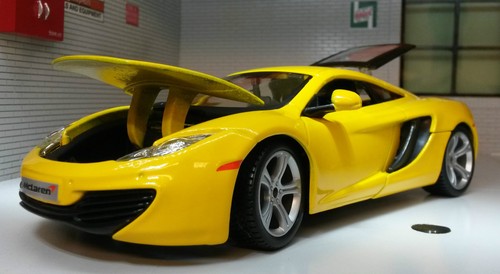 1:24 McLaren MP4-12c Yellow Detailed Burago Diecast G LGB Scale Model Car 21074