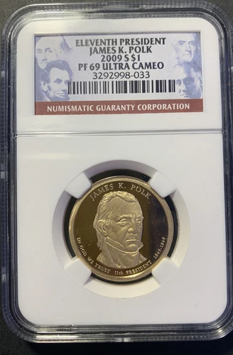 2009-s $1 NGC PF 69 UCAM James K Polk dollar