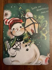 Christmas Decor Holiday VINTAGE STYLE Die Cut Cardboard 4 X 6