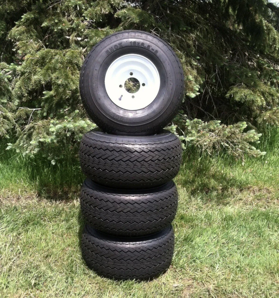Set Of 4 Stock Golf Cart Rims And Tires eBay