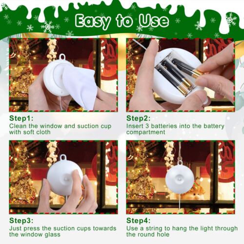 2 Pack Christmas Window Lights - Indoor Christmas Tree Lights with Suction Cu... - Picture 3 of 7