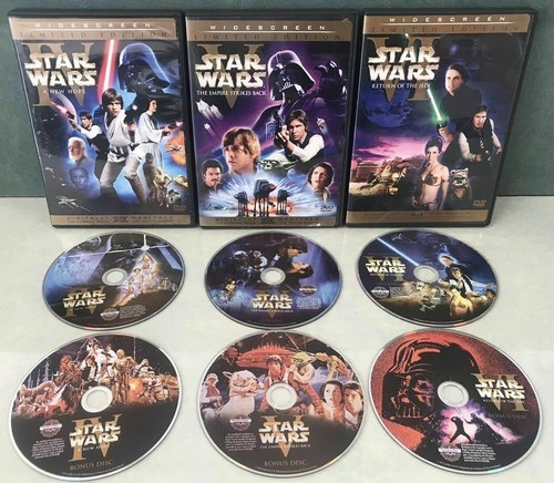 ✅ STAR WARS Original Theatrical Trilogy Cut 6 DVD Han Shoots 1st AUTHENTIC OOP - 第 1/5 張圖片