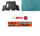 <!--F#f_0-->HOLDEN FE FC SEDAN BOOT MOULDED TURQUOISE LOOP CARPET with spare wheel cut out<!--F/-->