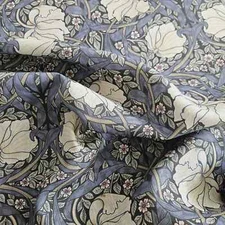 William Morris Pimpernel blue 100% linen fabric for curtains or home textile