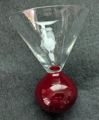 Bubble Ball Base Martini Gläser Rubin Blau Bernstein 5" 4er Set - Bild 11 von 12